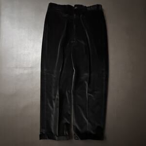 MOSA Pants Mens 36 Black Velvet Cuffed Dress Formal Made in USA Cotton Baggy